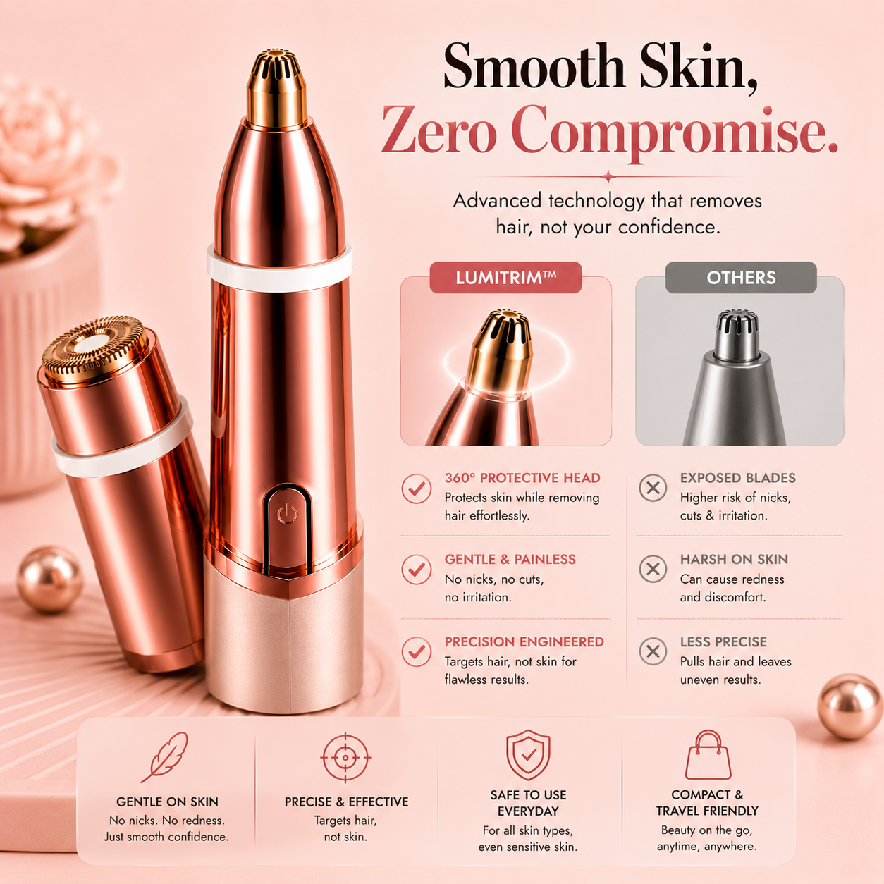 LumiTrim™– 2-in-1 Eyebrow & Facial Hair Trimmer